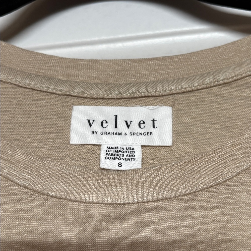 Velvet by Graham & Spencer Casey Linen Crew Neck Tee in - Picture 4 of 8
